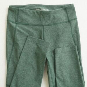Outdoor Voices Womens Leggings Cropped Mid Rise Green Side Pocket Medium